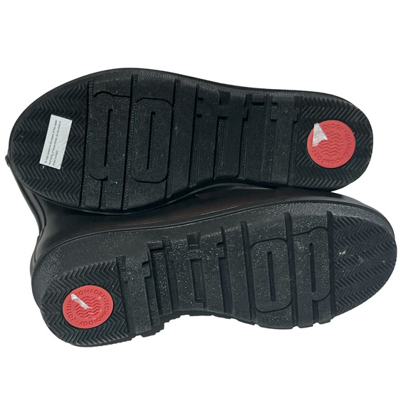 NEW FITFLOP WONDERWELLY BLACK RUBBER SHORT RAIN BOOTS BOOTIES SHOES SIZE 8.5 - Picture 6 of 11